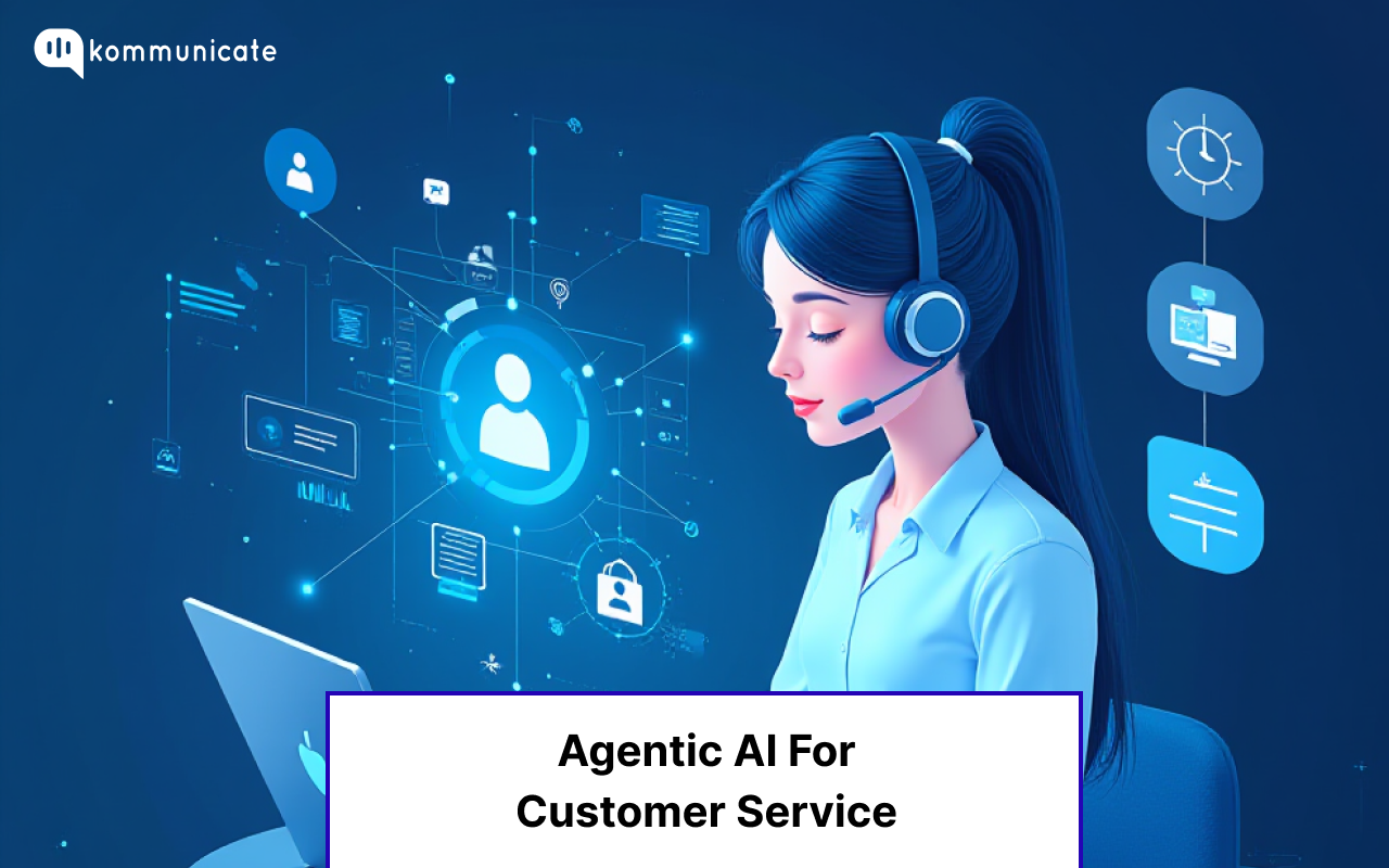 A woman performing customer service with AI agents