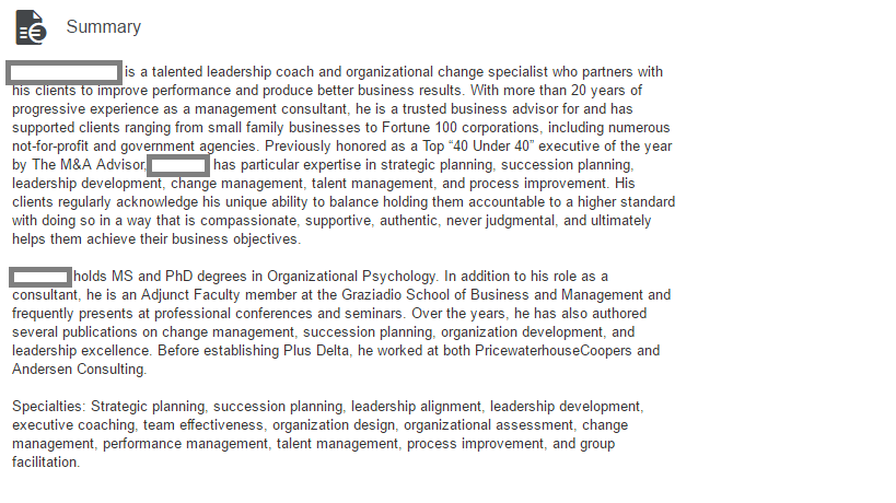 Summary Image - CEO Coach - 20 yrs exp