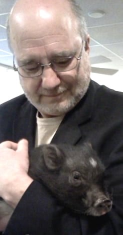 Robert with pig