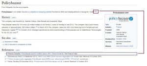 policy bazaar wikipedia page