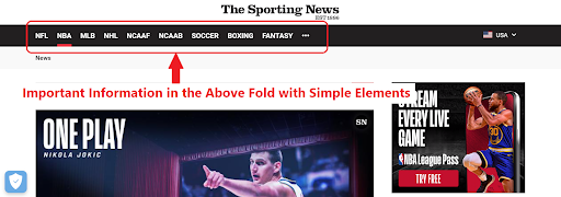 sports website designing